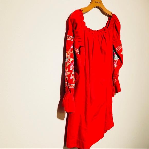 New Free People Off shoulder embroidery dress NWT - Picture 7 of 8